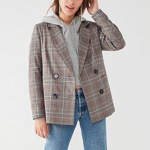 Urban outfitters red checkered blazer